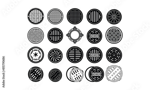 Manhole cover  SVG,, Silhouette, Cut File, cutting files, printable design, Clipart,