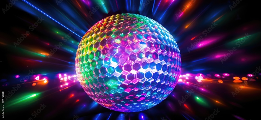 Obraz premium Colorful Disco Ball Lit Up with Lights