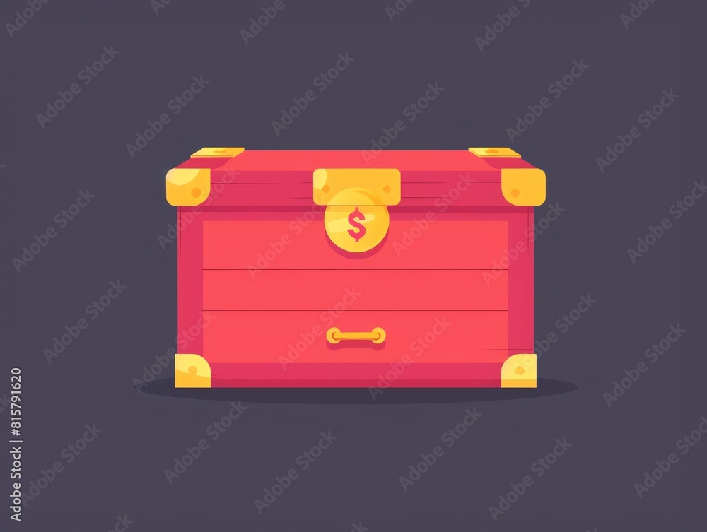 Cash box flat design front view finance theme animation Tetradic color scheme Cash box flat design front view finance theme animation Tetradic color scheme