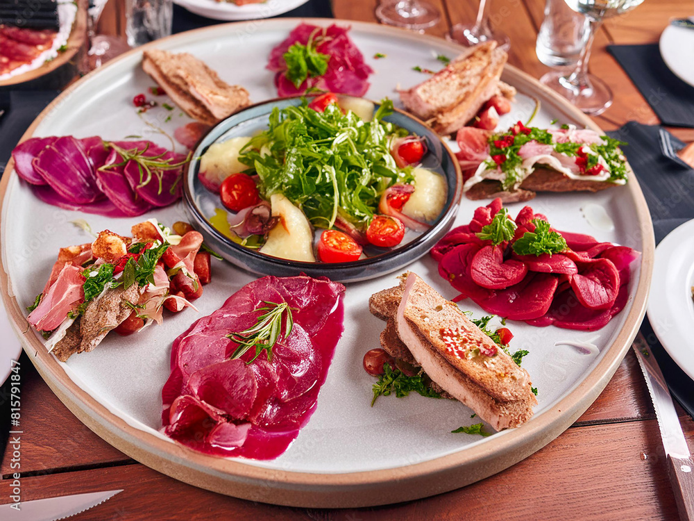 Traditional Italian meat dishes with vegetable Traditional Italian meat dishes with vegetable