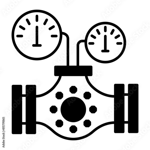 Pressure Relief blackucing Valves Concept, gaseous flow or special Valve with gauges Vector Design, crude oil and natural  Liquid Gas Symbol, Petroleum   gasoline Sign power energy market illustration