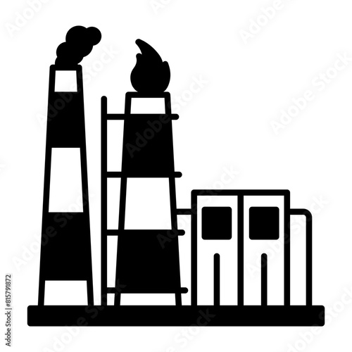 hydrocarbon extraction plant Concept, fractionation liquefy digester Vector Design, crude oil and natural  Liquid Gas Symbol, Petroleum  and gasoline Sign, power and energy market stock illustration