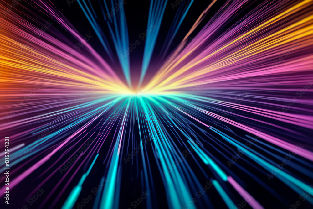 abstract colorful background with rays like high speed fiber optics, illustration electronic motion abstract colorful background with rays like high speed fiber optics, illustration electronic motion
