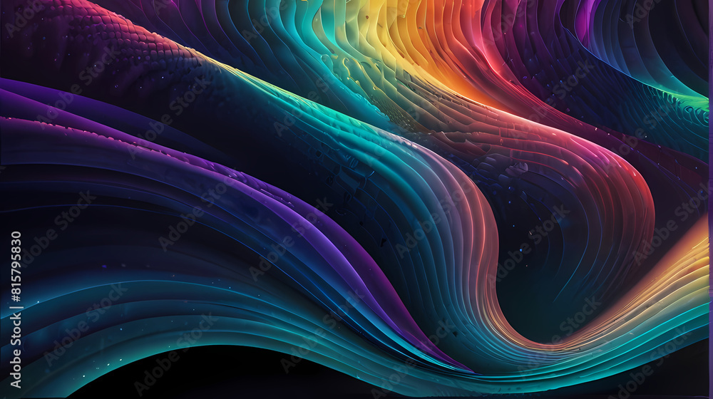 Colorful Abstract Background With Holographic Wave Theme Colorful Abstract Background With Holographic Wave Theme