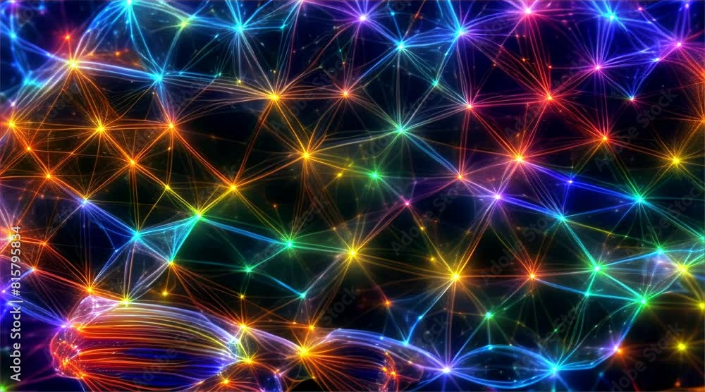 Digital representation of a human brain modeled as an illuminated ...