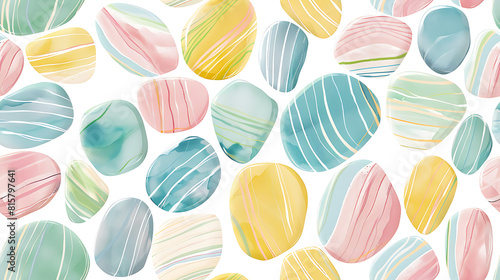 Pastel Striped River Stones Pattern - Seamless tile. Endless and repeat print.