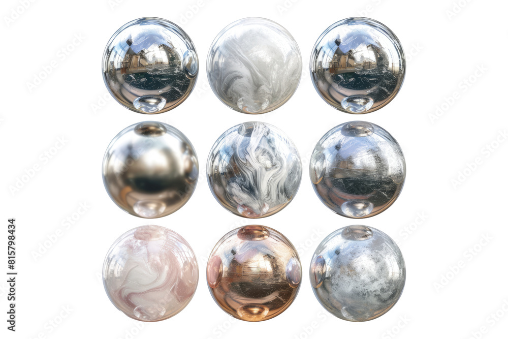 Set of metallic marbles metallic marble isolated on transparent background Set of metallic marbles metallic marble isolated on transparent background