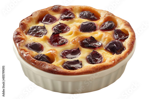 Tempting clafoutis isolated on transparent background