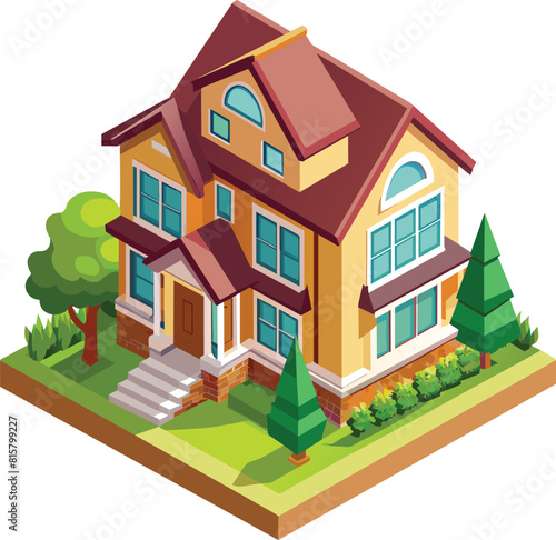 3d real estate vector illustration