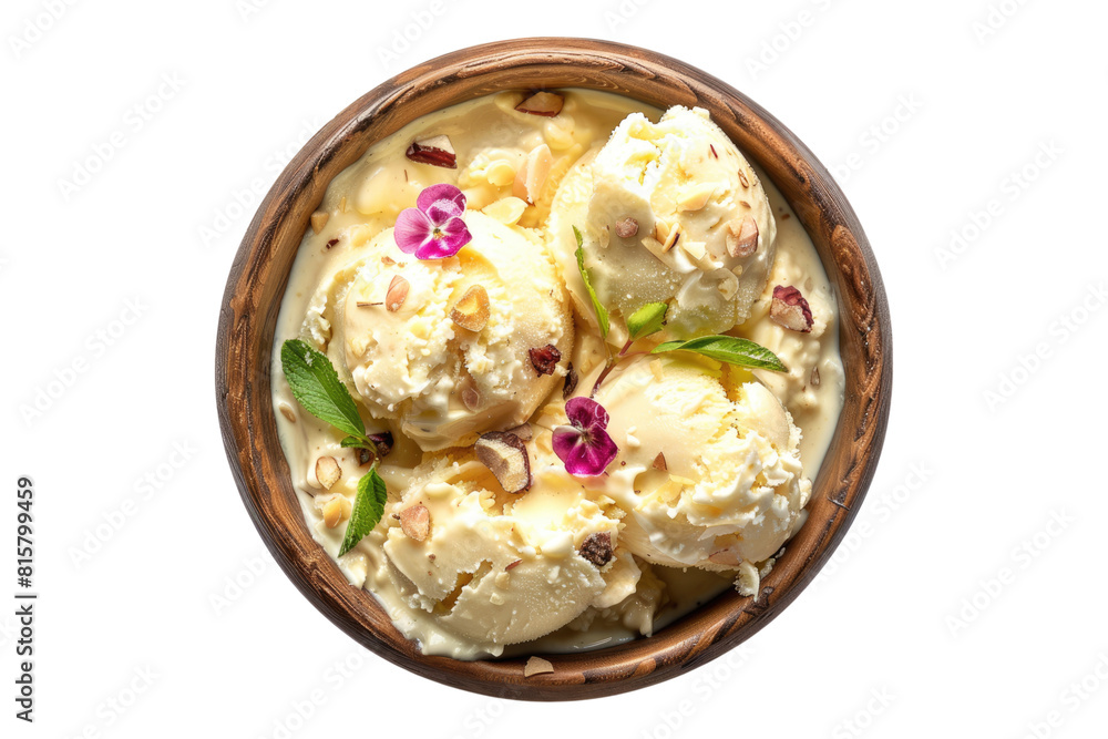 Top view of Indian food kulfi isolated on transparent background Top view of Indian food kulfi isolated on transparent background