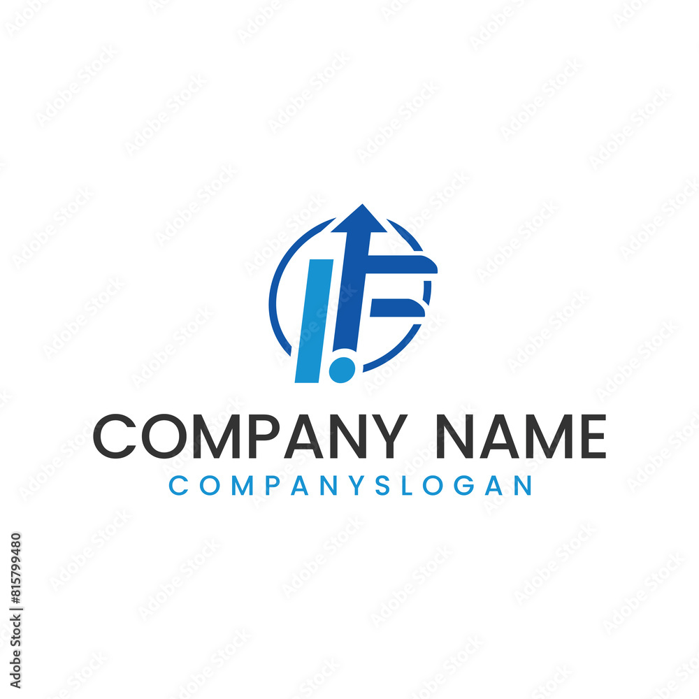 Fototapeta premium IF logo design, vector logo design, illustration 