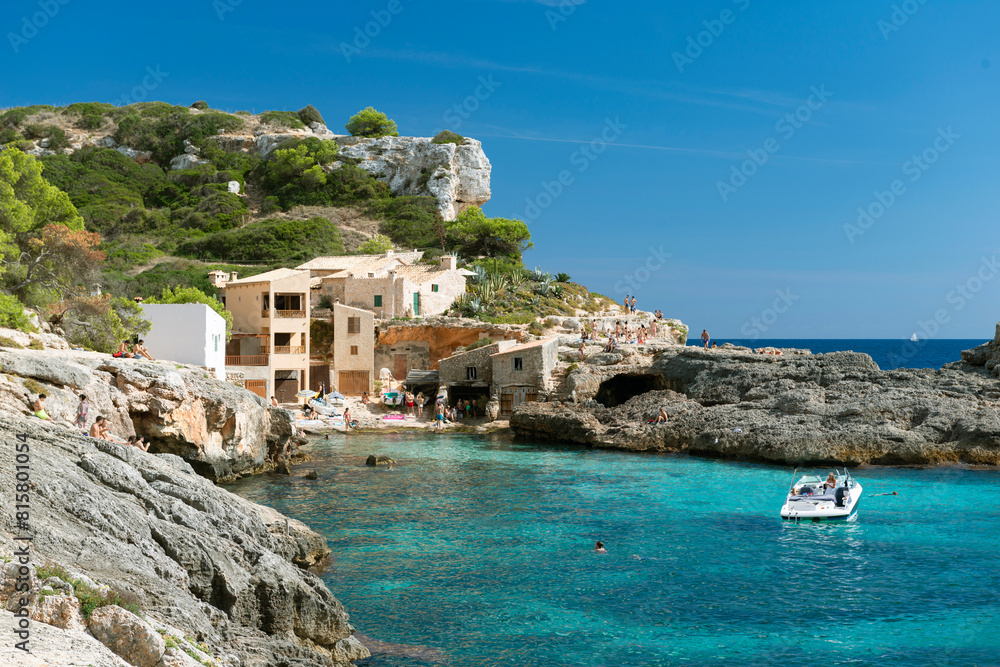 Fototapeta premium Cliffs and rocks in the bay of S’Almunia - Mallorca - 4234