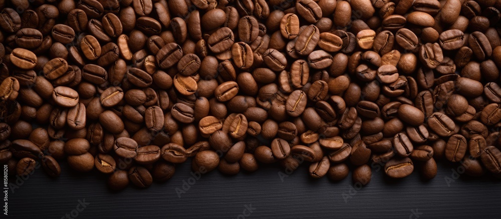 Fototapeta premium A copy space image of coffee beans arranged for a striking background with a textured appearance