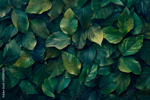 Dense pattern of vibrant green leaves creating a natural leafy background