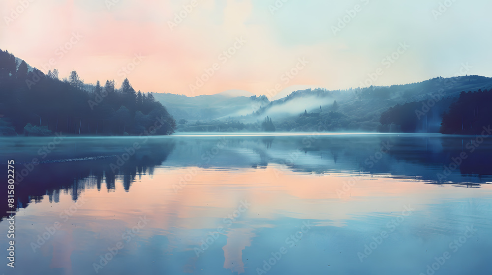 Fototapeta premium sunrise over the lake