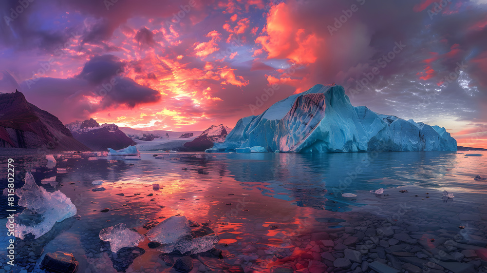 Fototapeta premium sunrise over the lake