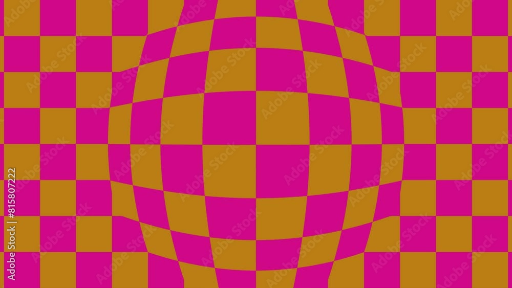 Animated chessboard background in 4K resolution. Square ornament. Wave. Hot pink and orange colors. Multicolored seamless pattern with geometric animated background. High quality. Country style. Retro Animated chessboard background in 4K resolution. Square ornament. Wave. Hot pink and orange colors. Multicolored seamless pattern with geometric animated background. High quality. Country style. Retro