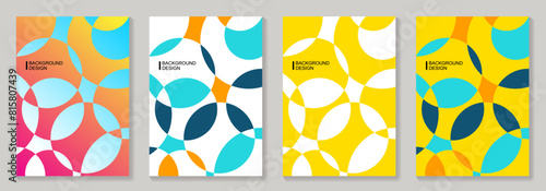 Modern abstract covers set with geometric background for cover design, brochure, catalog, menu design, flyer, cards, social media, poster. Colorful vector illustration.