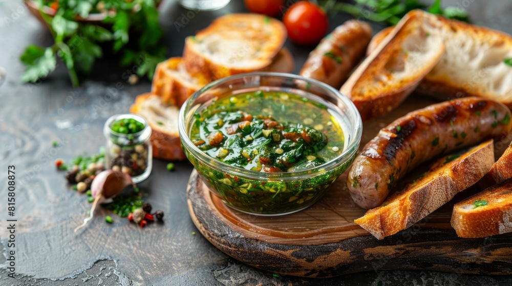 Glass Pot with Chimichurri Sauce Glass Pot with Chimichurri Sauce