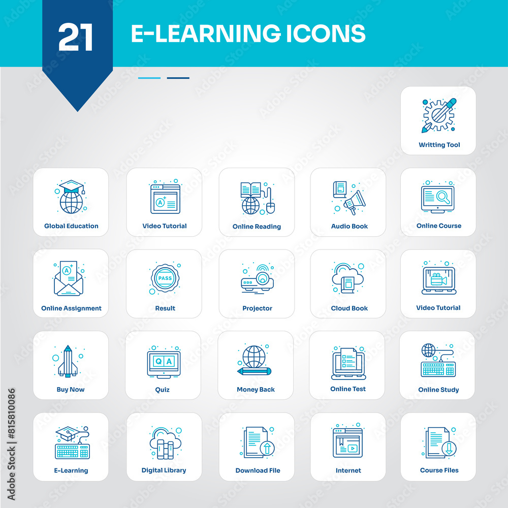 E-learning Icons Collection Engaging Set of Online, Course, Education, Training, Class, Student, Learning, Tutorial, Video, Lesson - Editable Vector Icons E-learning Icons Collection Engaging Set of Online, Course, Education, Training, Class, Student, Learning, Tutorial, Video, Lesson - Editable Vector Icons