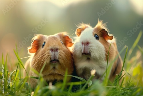Cute adorable guinea pig close up