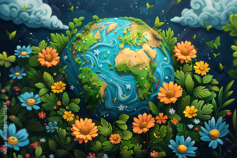 A vibrant blue and green eco Earth globe highlighting themes of environmental world protection, ecological conservation, and the message of A vibrant blue and green eco Earth globe highlighting themes of environmental world protection, ecological conservation, and the message of