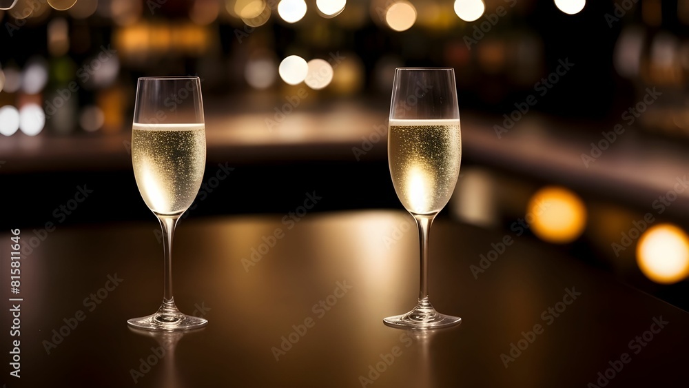 scenic view of champagne glasses scenic view of champagne glasses
