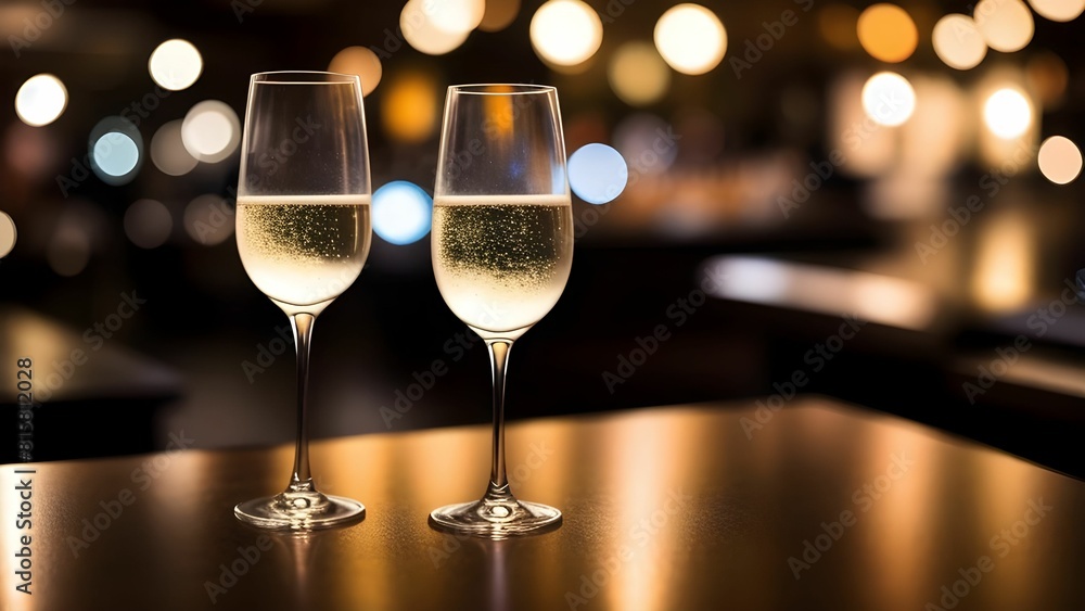scenic view of champagne glasses scenic view of champagne glasses