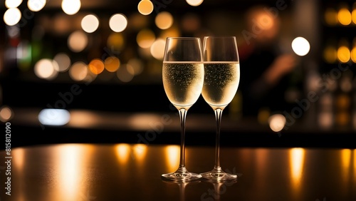 scenic view of champagne glasses
