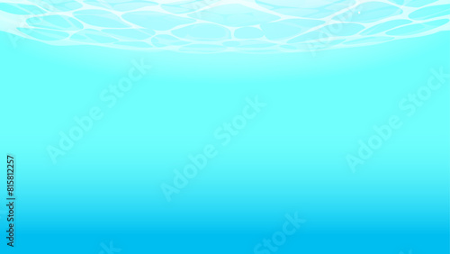 眩しい波紋が広がる南国の海中のイラスト背景