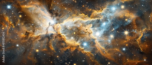 Amazing space nebula with stars and dust