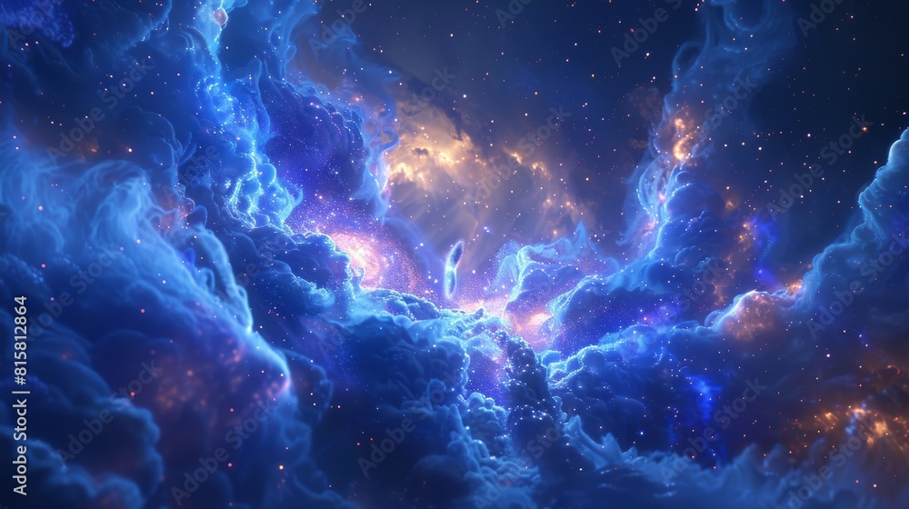 Fototapeta premium Blue and orange abstract background.