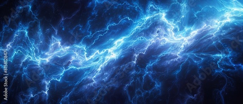 Blue abstract fractal lightning
