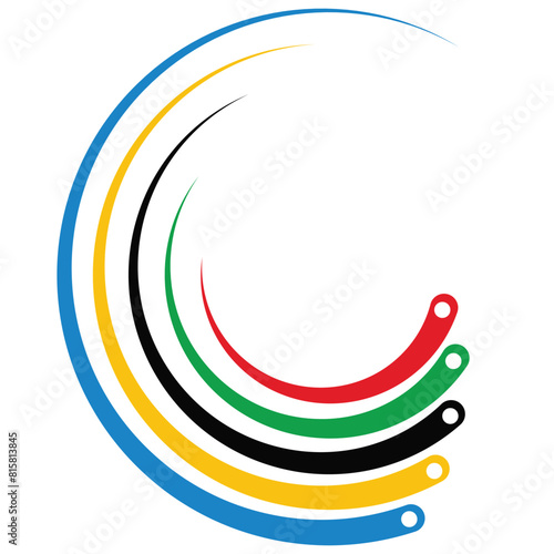 colorful curve lines on a white background, olympic new design. vector illustration . eps 10