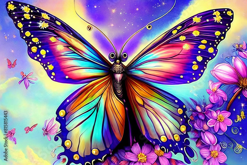 A mystical fantasy butterfly with shimmering wings