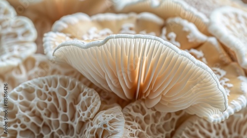 Beautiful Macro Textures of Mushroom Gills in Natural Lighting