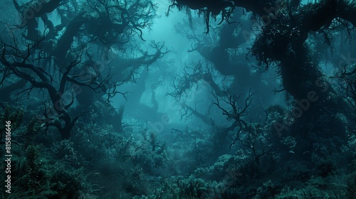 The dark and mysterious underwater forest