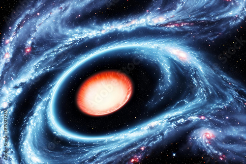 A mesmerizing illustration of a black hole in space