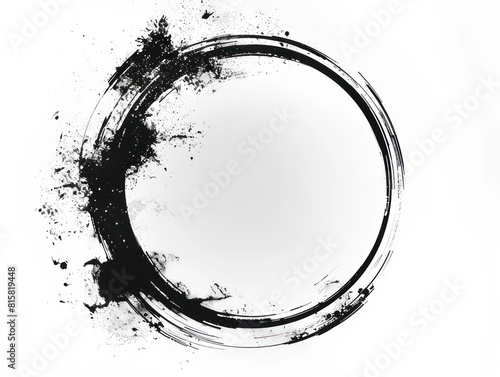 big empty circle frame avatar concept black, white background