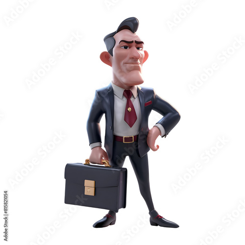 Business man 3d cartoon character, cartoon character business office worker