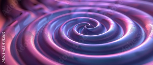 3D rendering. Pink and purple surface with a spiral pattern.