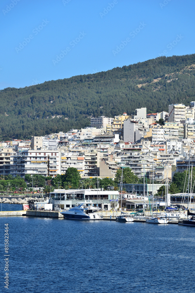 view of the town from the sea - Kavala, Greece, Aegean Sea