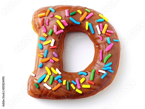  D, donut letter icon, logo design, white background