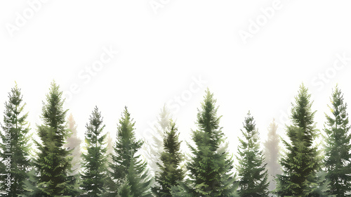 Winter forest fir trees spruce silhouette vector image Pine forest silhouette wood tree background .