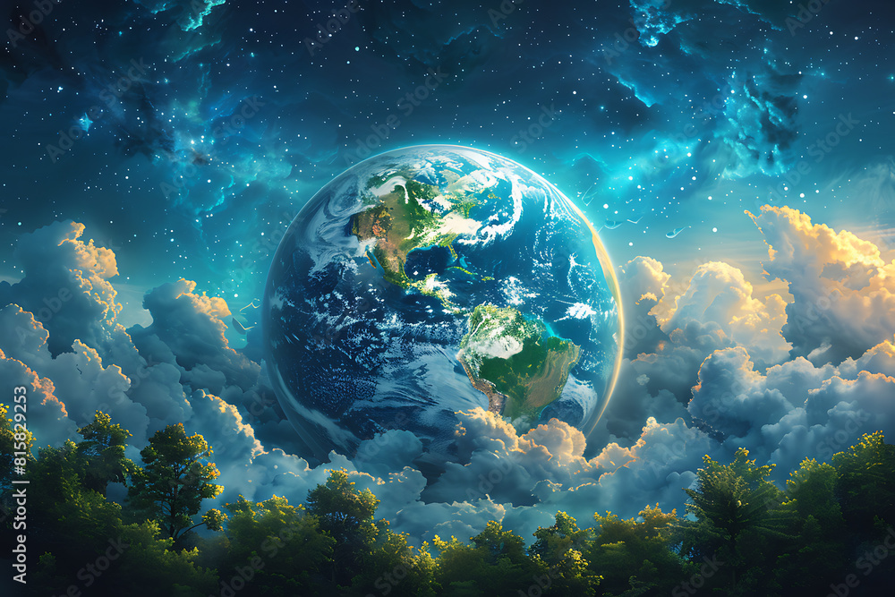 A vibrant blue and green eco Earth globe highlighting themes of environmental world protection, ecological conservation, and the message of A vibrant blue and green eco Earth globe highlighting themes of environmental world protection, ecological conservation, and the message of