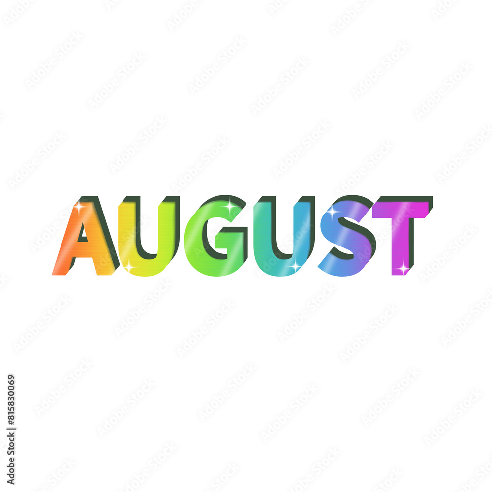 August text effect illustration August text effect illustration