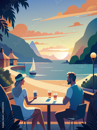 Sunset Getaway for Two: Romantic Lakeside Evening