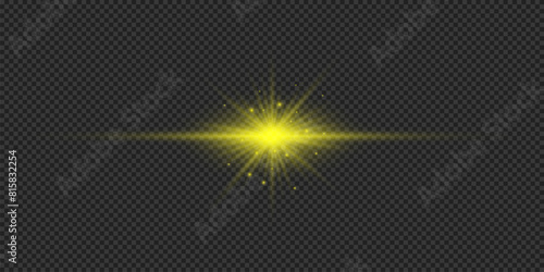 Yellow horizontal light effect of lens flares