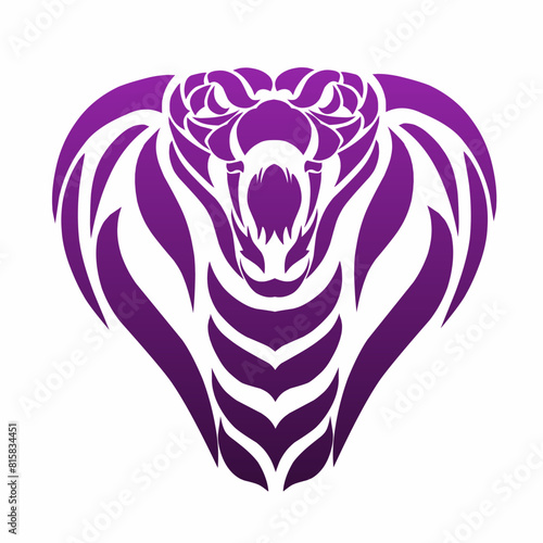 illustration vector graphics of tribal art design abstract face cobra snake tattoo