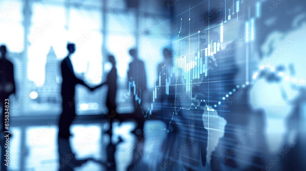 Business teams talking, shaking hands, standing against the backdrop of a world map and network. Double exposure. International cooperation concept Business teams talking, shaking hands, standing against the backdrop of a world map and network. Double exposure. International cooperation concept
